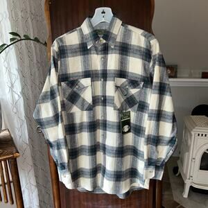 NOS Vtg 80s Levi's Sutter Creek Wool Plaid Flannel Shirt Men Small